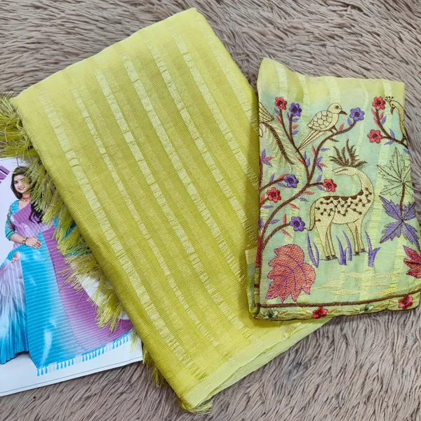 Double Colour Popcorn Saree |SR13